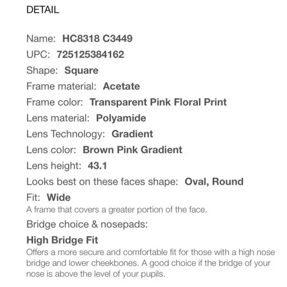 Coach Transparent Pink Floral Print Shades Sunglasses HC8318 (C3449) - Picture 9 of 9